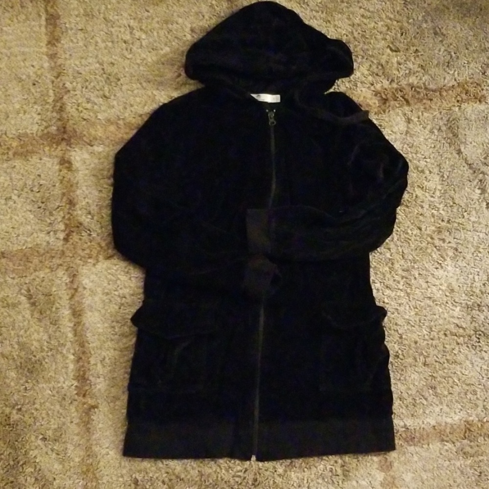 Soft Fuzzy Fabric Zip Up Hoodie With Pockets